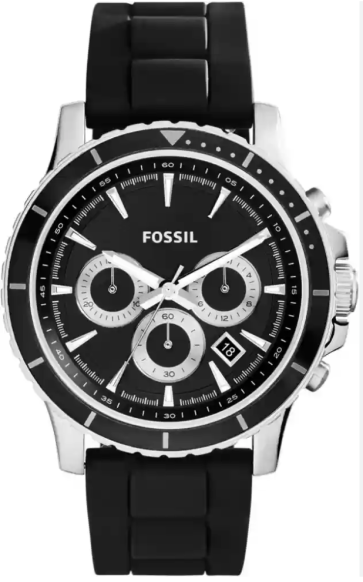 Pulseira de relógio Fossil CH2924 / CH2925 Silicone Preto 22mm